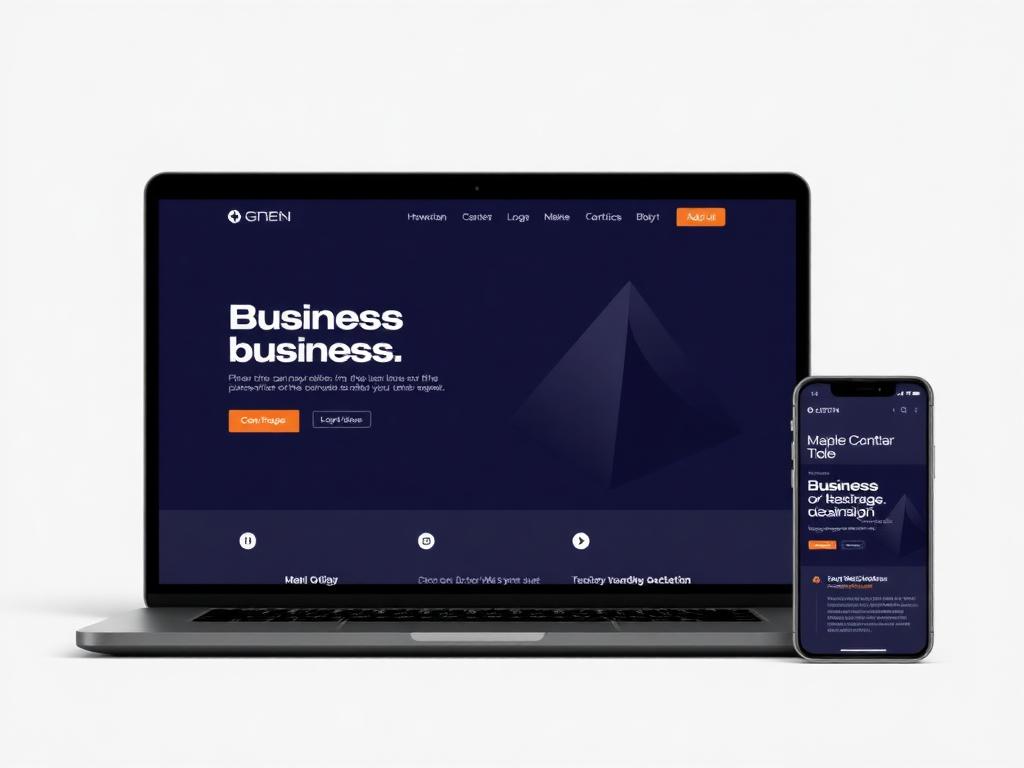 Website mockups on laptop and phone